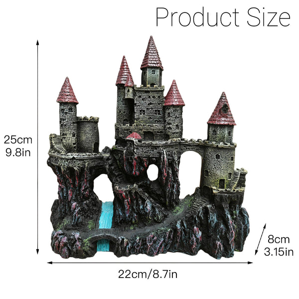 Aquarium Castle Ornament Fish Tank Decoration Medieval Style Resin Home B Aquariums