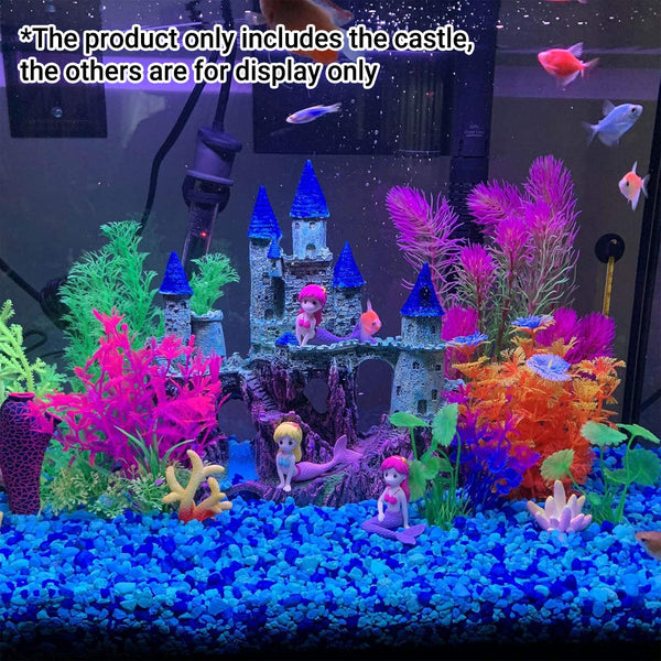 Aquarium Castle Ornament Fish Tank Decoration Medieval Style Resin Home B Aquariums