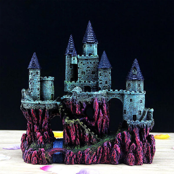 Aquarium Castle Ornament Fish Tank Decoration Medieval Style Resin Home B Aquariums