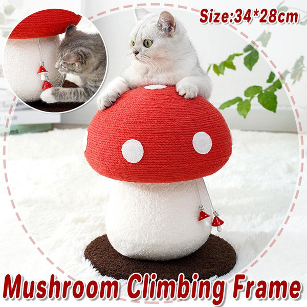 Red Mushroom Cat Climbing Frame Vertical Scratching Post Furniture & Scratchers