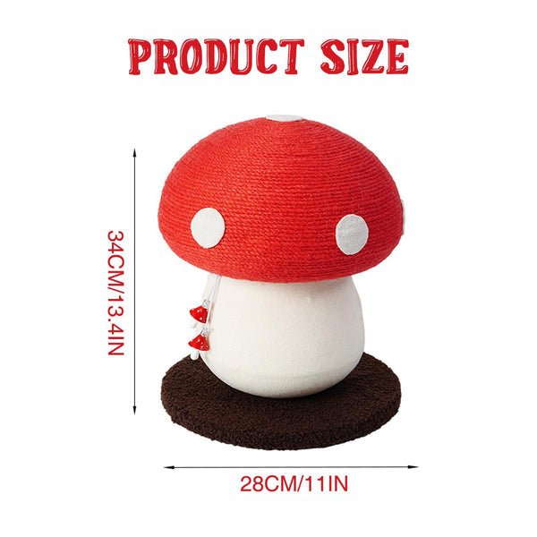 Red Mushroom Cat Climbing Frame Vertical Scratching Post Furniture & Scratchers