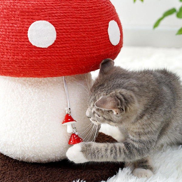 Red Mushroom Cat Climbing Frame Vertical Scratching Post Furniture & Scratchers