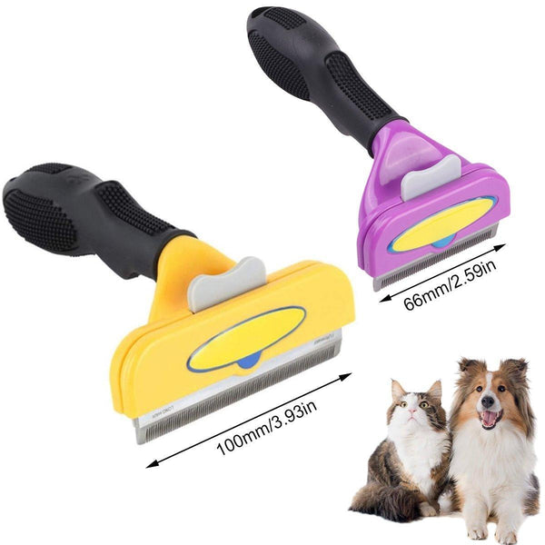 Pet Hair Removal Brush Deshedding Tool For Cats Dogs Grooming Comb Fur Remover Purple Dog Grooming