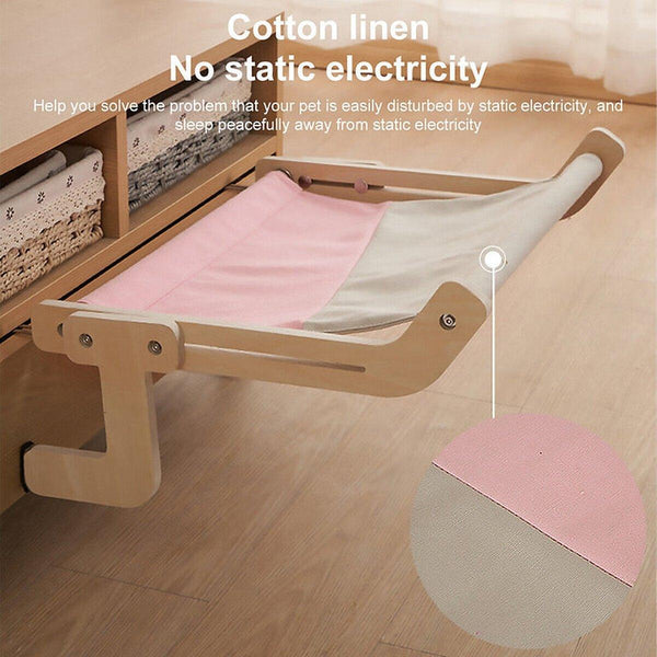 Hanging Cat Hammock Solid Wood Sun Bed Nest For All Seasons Durable Pet Beds