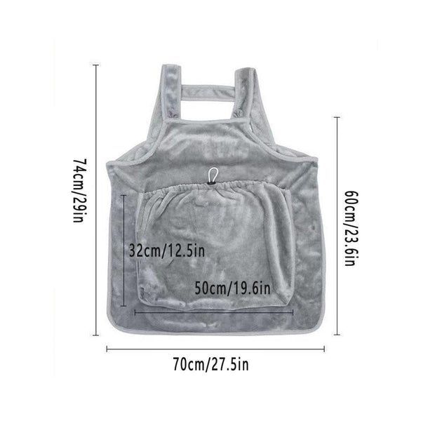 Non Stick Hair Cat Apron Kangaroo Style Pet Grooming Bib No Hole Design Dog Grooming