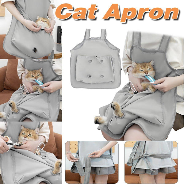Cat Carrying Apron Non Stick Hair Kangaroo Pouch Pet Grooming Suit Portable Pet Transport