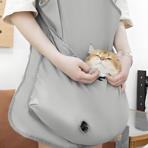 Cat Carrying Apron Non Stick Hair Kangaroo Pouch Pet Grooming Suit Portable Pet Transport