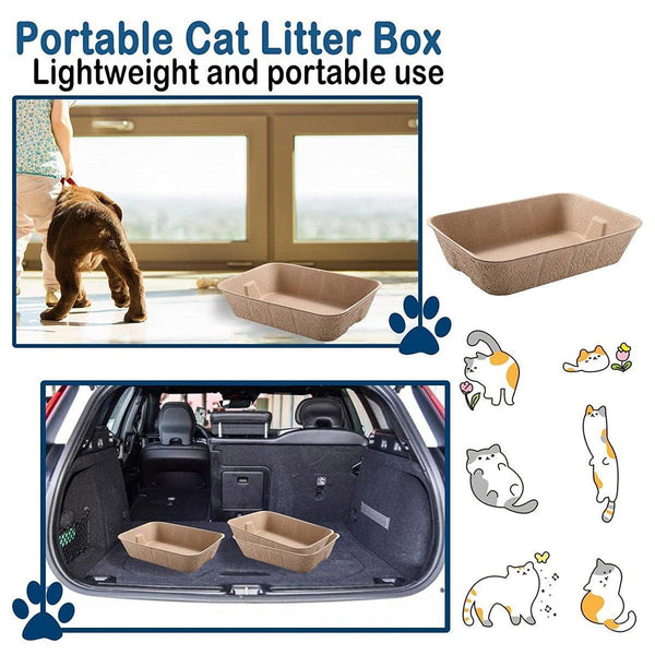 5Pcs Disposable Pan Open Design Easy Clean Box Pet Cleaning Cat Litter