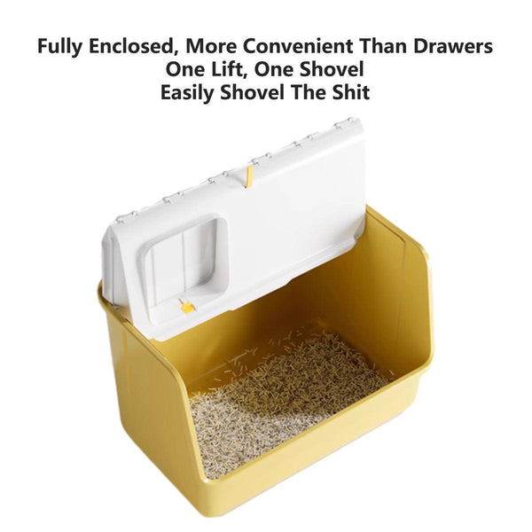 Large Fully Enclosed Box With Lid Odor Control Pan For Cats Green Cat Litter