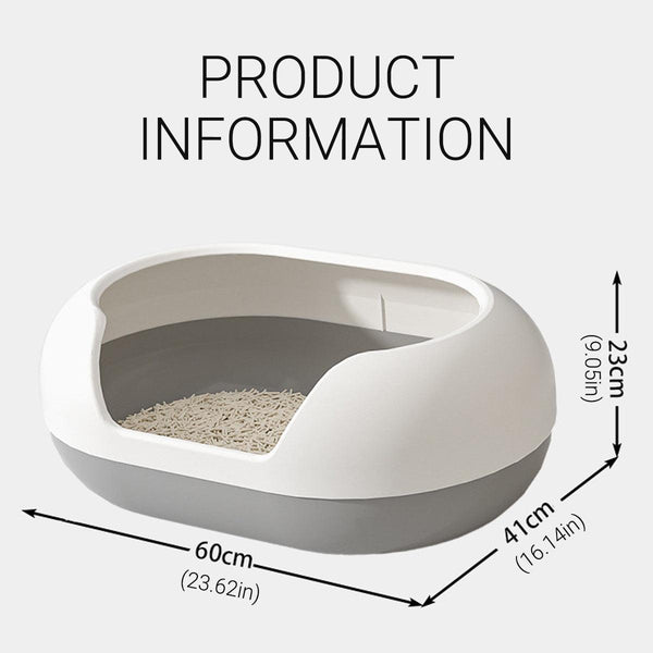 Large Semi Closed Box Covered Pan For Cats Easy Clean Design Orange Cat Litter