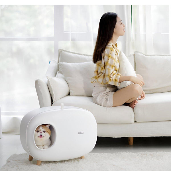 Box Semi Closed Supplies Toilet Drawer Large White Cat Litter