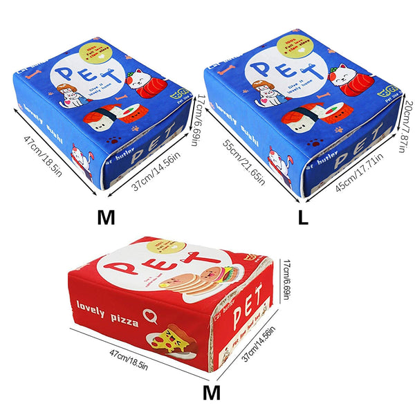 Rectangular Cookie Box Pet Bed For Cats Dogs Kitten Puppy Soft House Blue Size M Pet Beds