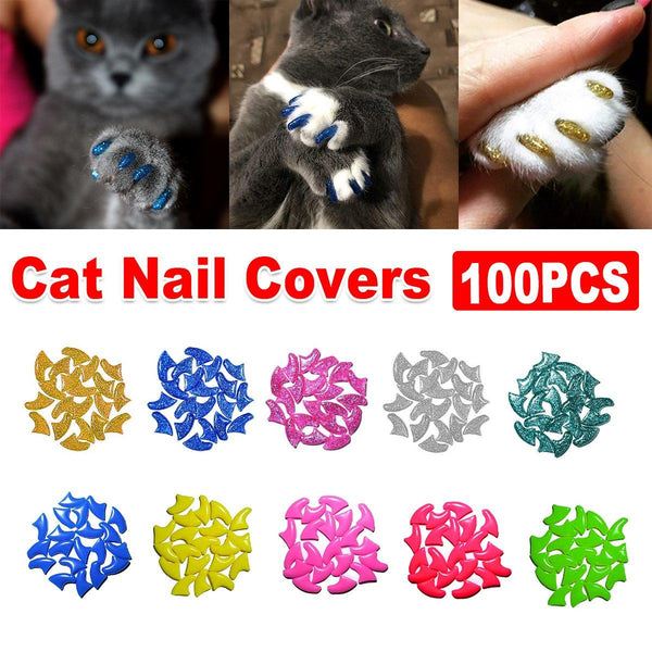 100Pcs Anti Scratch Paw Covers For Cats And Kittens Nail Protector Soft Flat L Dog Clothing & Shoes
