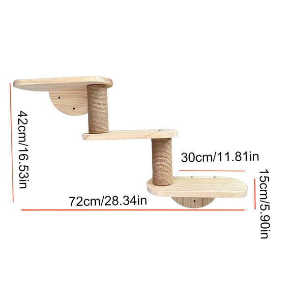 Solid Wood Wall Mounted Cat Climbing Tree Rack Platform Space Capsule Bed Shelf Furniture & Scratchers