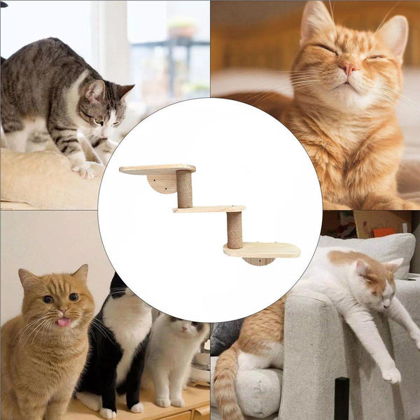 Solid Wood Wall Mounted Cat Climbing Tree Rack Platform Space Capsule Bed Shelf Furniture & Scratchers