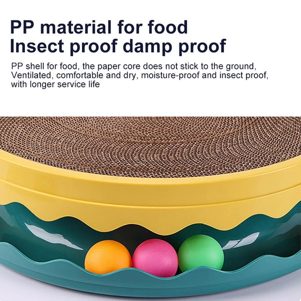 Cat Scratcher Turntable Toy Large Round Corrugated Board Nest Resistant Blue Furniture & Scratchers