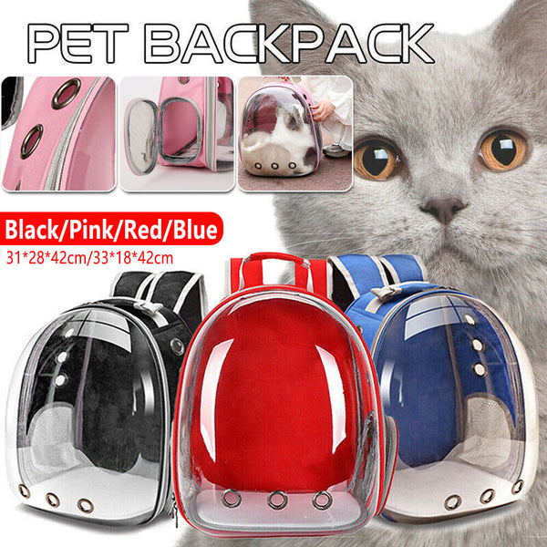 Pet Outdoor Carrier Backpack Cat Dog Puppy Travel Space Capsule Shoulder Bag Black Pet Transport