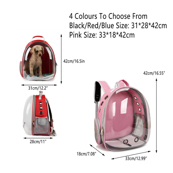 Pet Outdoor Carrier Backpack Cat Dog Puppy Travel Space Capsule Shoulder Bag Black Pet Transport