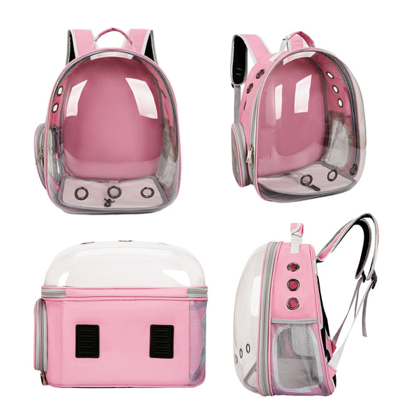 Pet Outdoor Carrier Backpack Cat Dog Puppy Travel Space Capsule Shoulder Bag Black Pet Transport