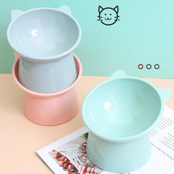 Elevated Pet Bowl Cat Dog Feeder Food Water High Foot Anti Vomiting Tilted Dishes Feeders & Fountains