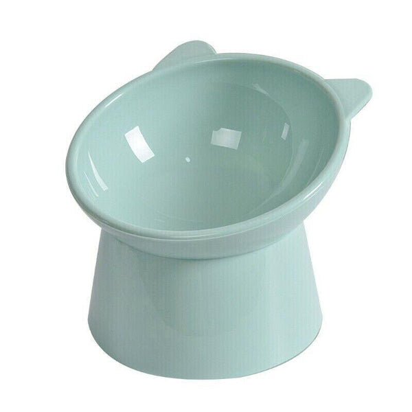 Elevated Pet Bowl Cat Dog Feeder Food Water High Foot Anti Vomiting Tilted Green Dog Bowls