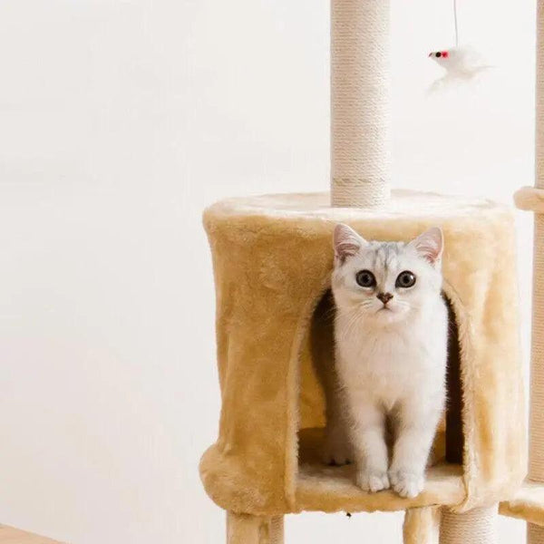 Cat Tree Scratching Post Gym House Condo Scratcher Furniture Tower Brown Furniture & Scratchers