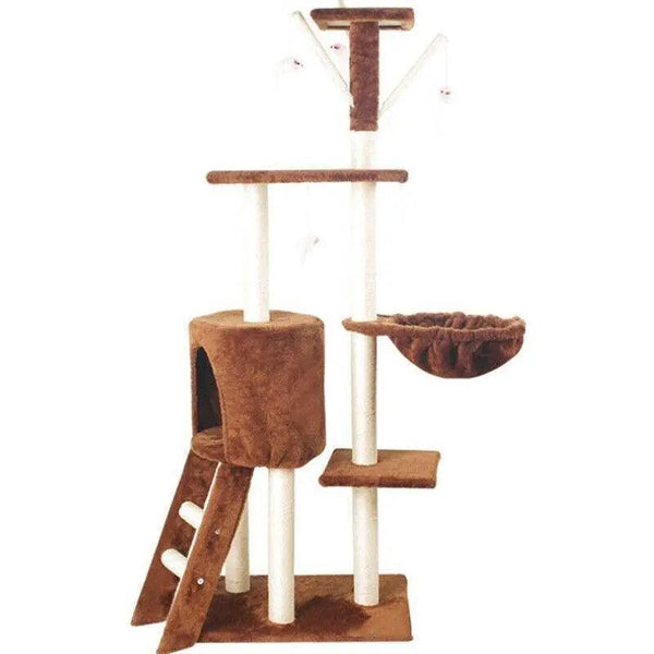 Cat Tree Scratching Post Gym House Condo Scratcher Furniture Tower Brown Furniture & Scratchers