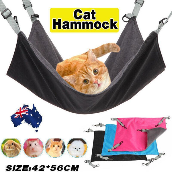 Waterproof Cat Hammock Hanging Bed Double Layer Dual Side Sleep Cage Swing Chair Pink Pet Beds