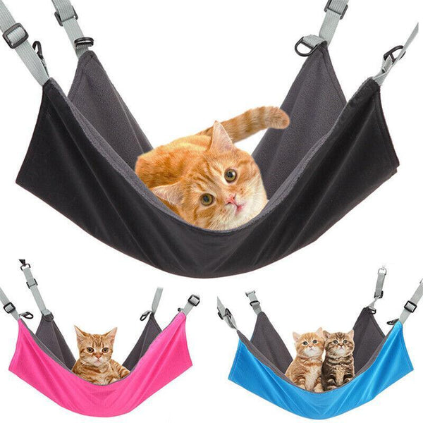 Waterproof Cat Hammock Hanging Bed Double Layer Dual Side Sleep Cage Swing Chair Pink Pet Beds