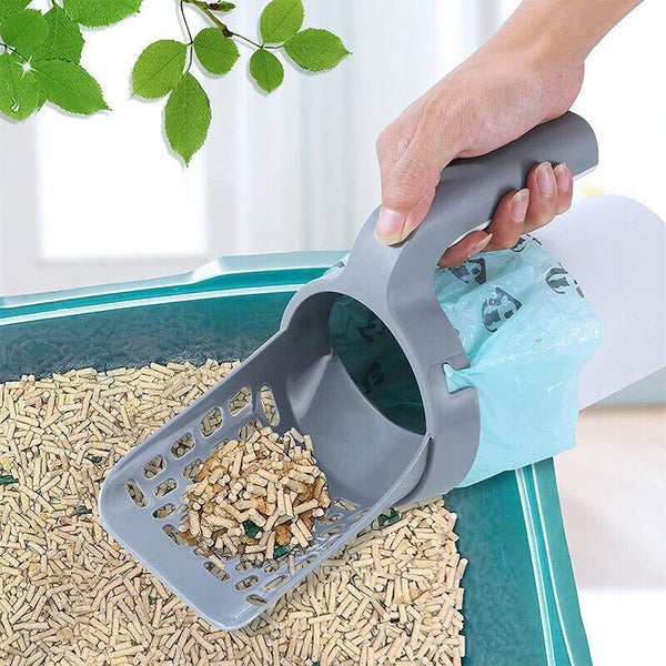 Scoop Integrated Detachable Shovel Holder Poop Pet Sifter Cleaning 1 And Roll Bags Cat Litter