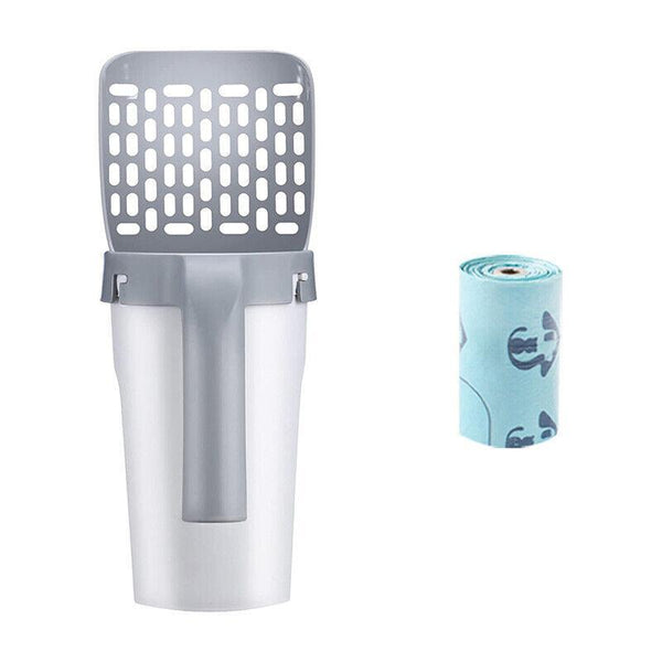 Scoop Integrated Detachable Shovel Holder Poop Pet Sifter Cleaning 1 And Roll Bags Cat Litter