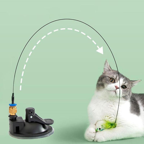 Cat Play Toy Simulation Birds Teaser Wand Interactive Stick With Suction Cup 2 Cat Toys
