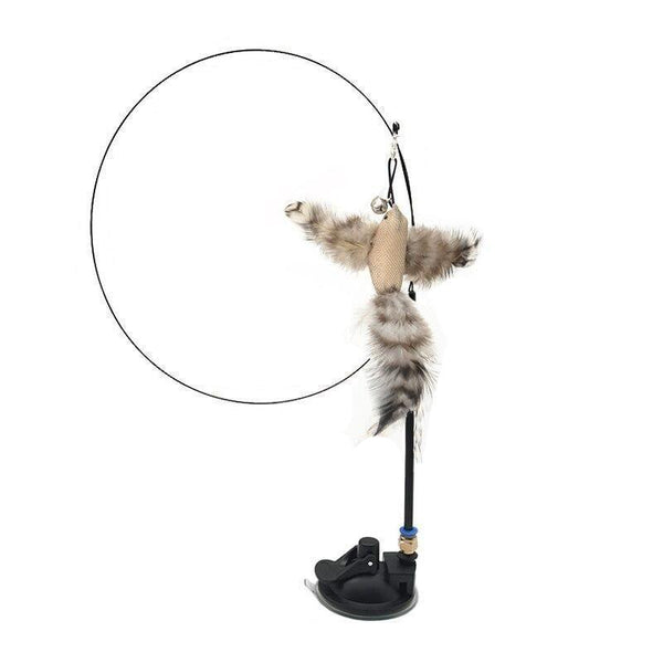 Cat Play Toy Simulation Birds Teaser Wand Interactive Stick With Suction Cup 2 Cat Toys