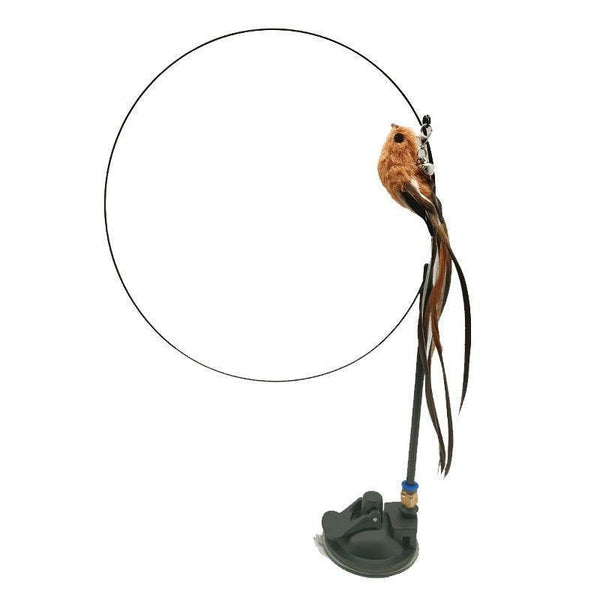 Cat Play Toy Simulation Birds Teaser Wand Interactive Stick With Suction Cup 2 Cat Toys