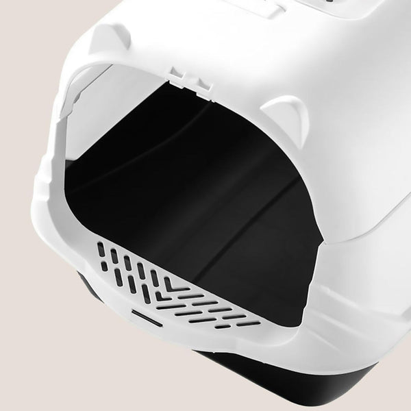 Enclosed Box Lid Scoop Splash Proof Lift Top Removable Toilet Tray Blue Yellow Cat Litter