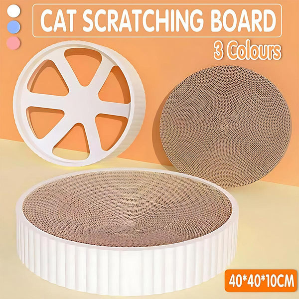 2In1 Cat Scratching Board Round Scratcher Pad Lounge Bed Bowl Pet Sofa House Blue Furniture & Scratchers