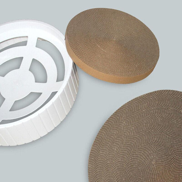 2In1 Cat Scratching Board Round Scratcher Pad Lounge Bed Bowl Pet Sofa House Blue Furniture & Scratchers