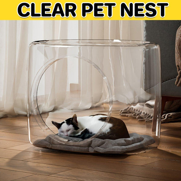 Transparent Capsule Box Semi Enclosed House For Indoor Use Cat Litter
