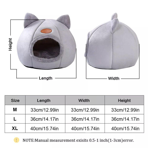 Cat Bed Winter Warm Enclosed Pet House Cozy Indoor Sleeping Nest For Cold Weather L Pet Beds