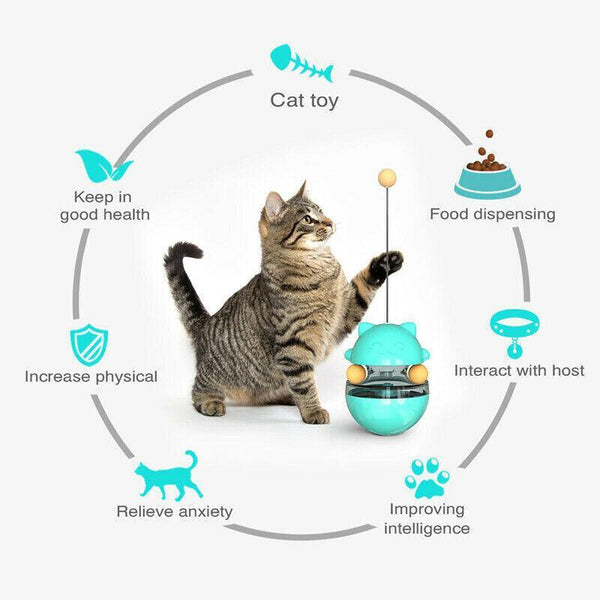 Cat Treat Dispenser Toy Ball Kitten Selfplay Interactive Tumbler Multifunction Cat Toys