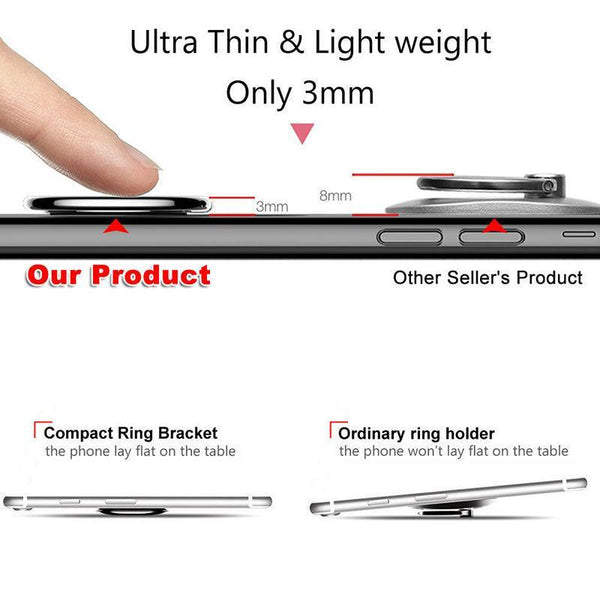 Iring Phone Ring Finger Holder Stand Mobile Grip With Mount Hook For Iphone And Ipad Black Mounts & Holders