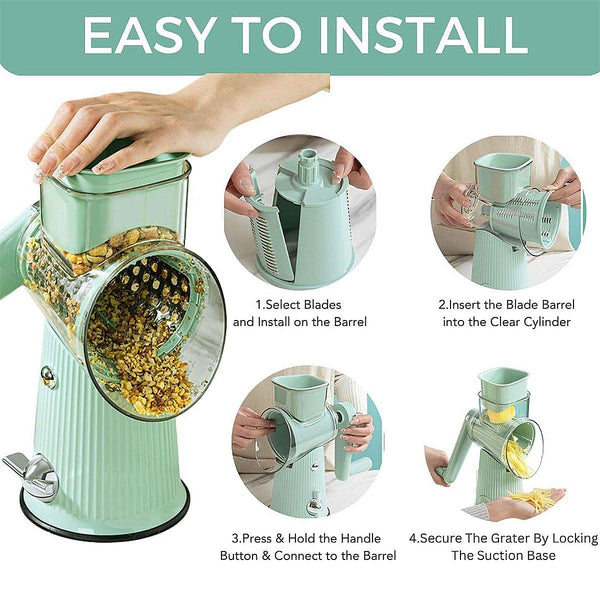 Multifunctional Vegetable Cutter Drum Slicer Kitchen Hand Cranked Grater Tool White Slicers And Electric Knives