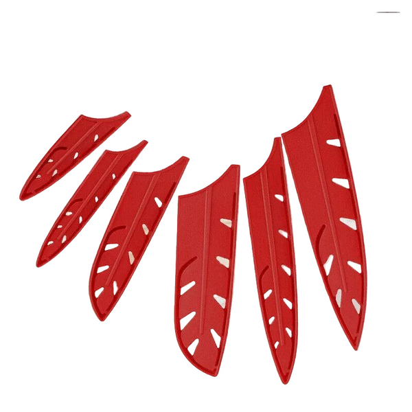 Plastic Knife Sheath Edge Guard Cover Scabbard Slicing Blade Red Protector Chef 8In Knife Blocks & Storage