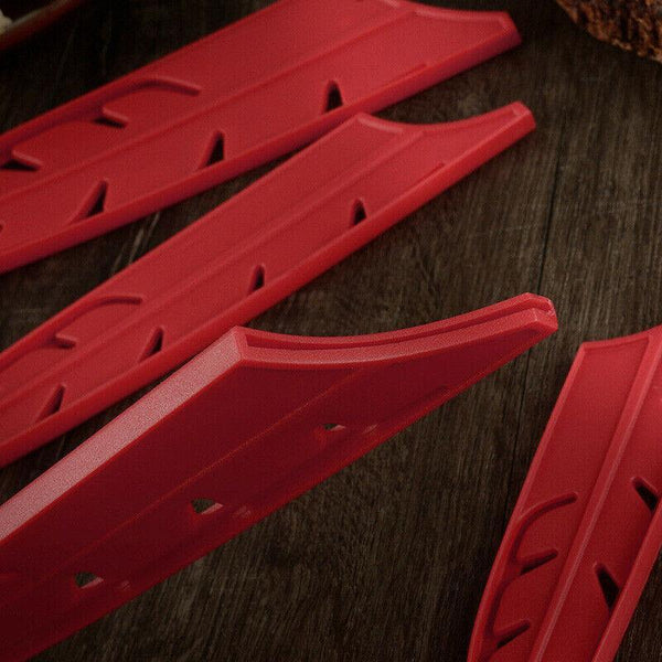 Plastic Knife Sheath Edge Guard Cover Scabbard Slicing Blade Red Protector Chef 8In Knife Blocks & Storage