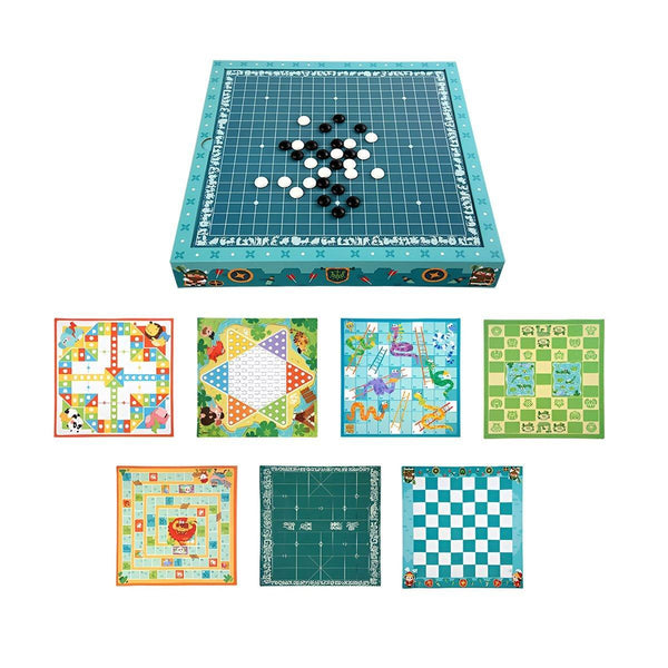 8 In 1 Set Chess Games Toy Backgammon Checkers Snakes Ladders Board Games