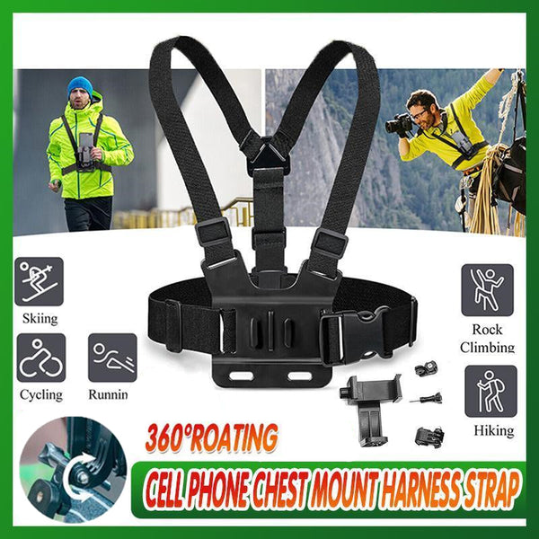 Cell Phone Chest Mount Harness Strap Holder Clip For Iphone Samsung Gopro Mounts & Holders