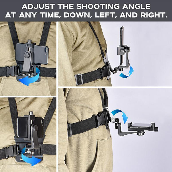 Cell Phone Chest Mount Harness Strap Holder Clip For Iphone Samsung Gopro Mounts & Holders