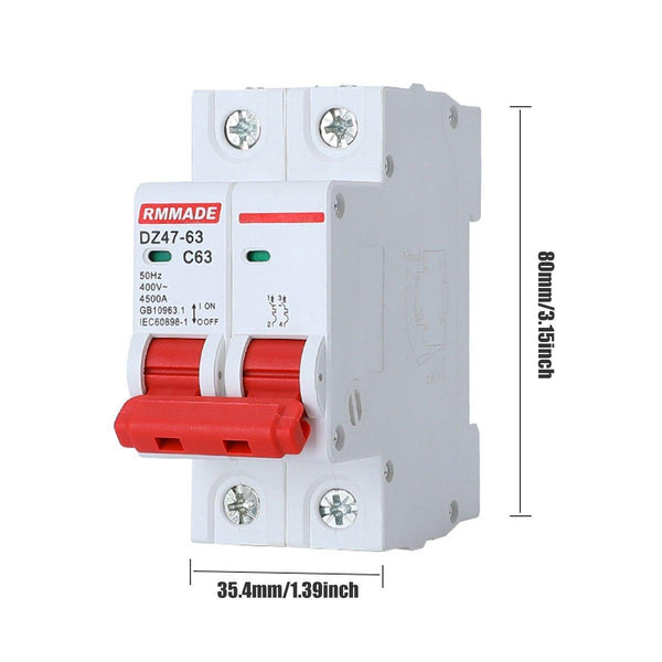 Ac Circuit Breaker Solar 220 380V 2Pole Double Mcb Mini 10 63 Amp 10A Circuit Breakers