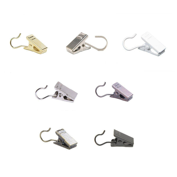 50Pcs Stainless Steel Curtain Clip Hooks Strong Load Bearing Shower Accessories Copper Shower Curtain Hooks