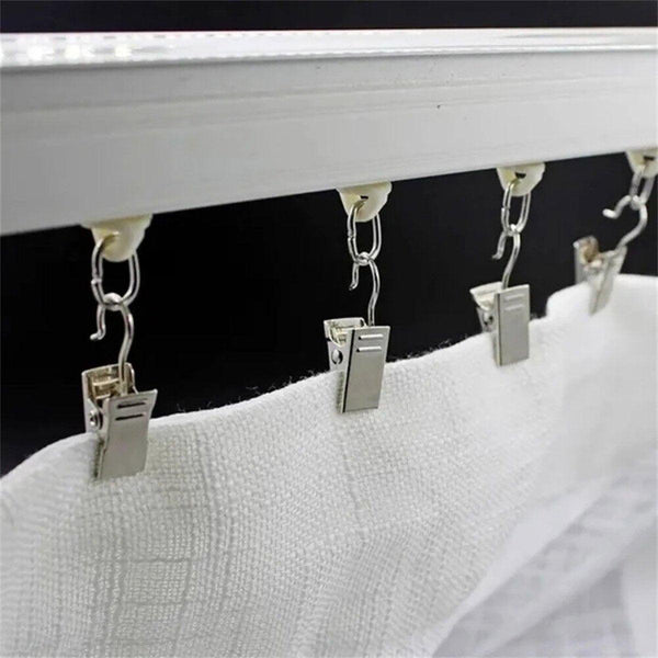50Pcs Stainless Steel Curtain Clip Hooks Strong Load Bearing Shower Accessories Copper Shower Curtain Hooks